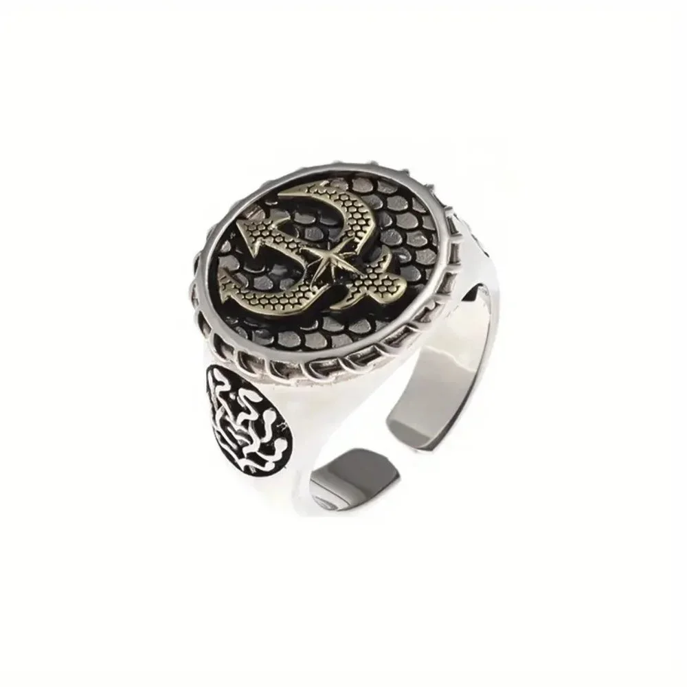 Retro Trident Open Ring Men's Biker Punk Jewelry Fashion Ring